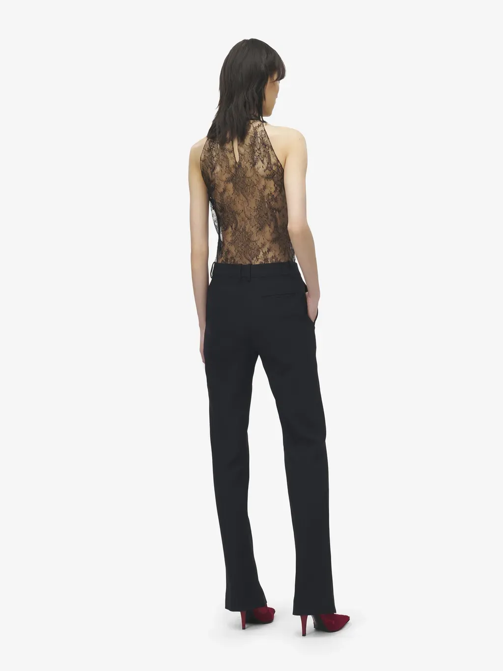 Wool Silk Tailored Trousers