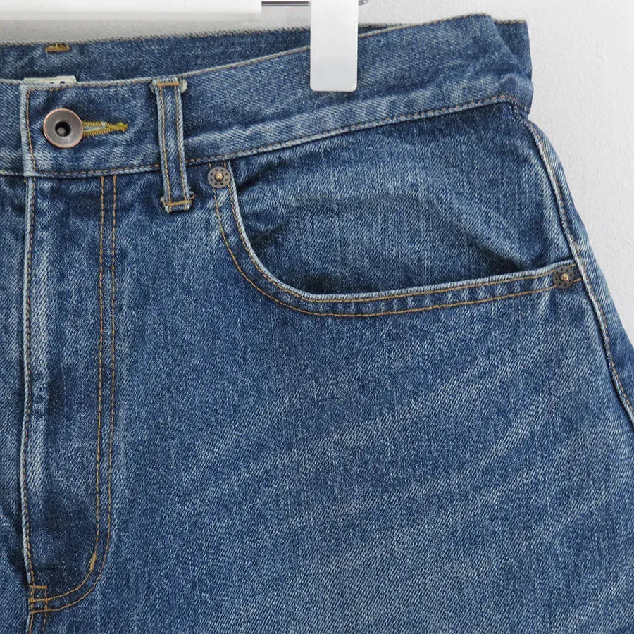 3D Cutting Half Denim Pants