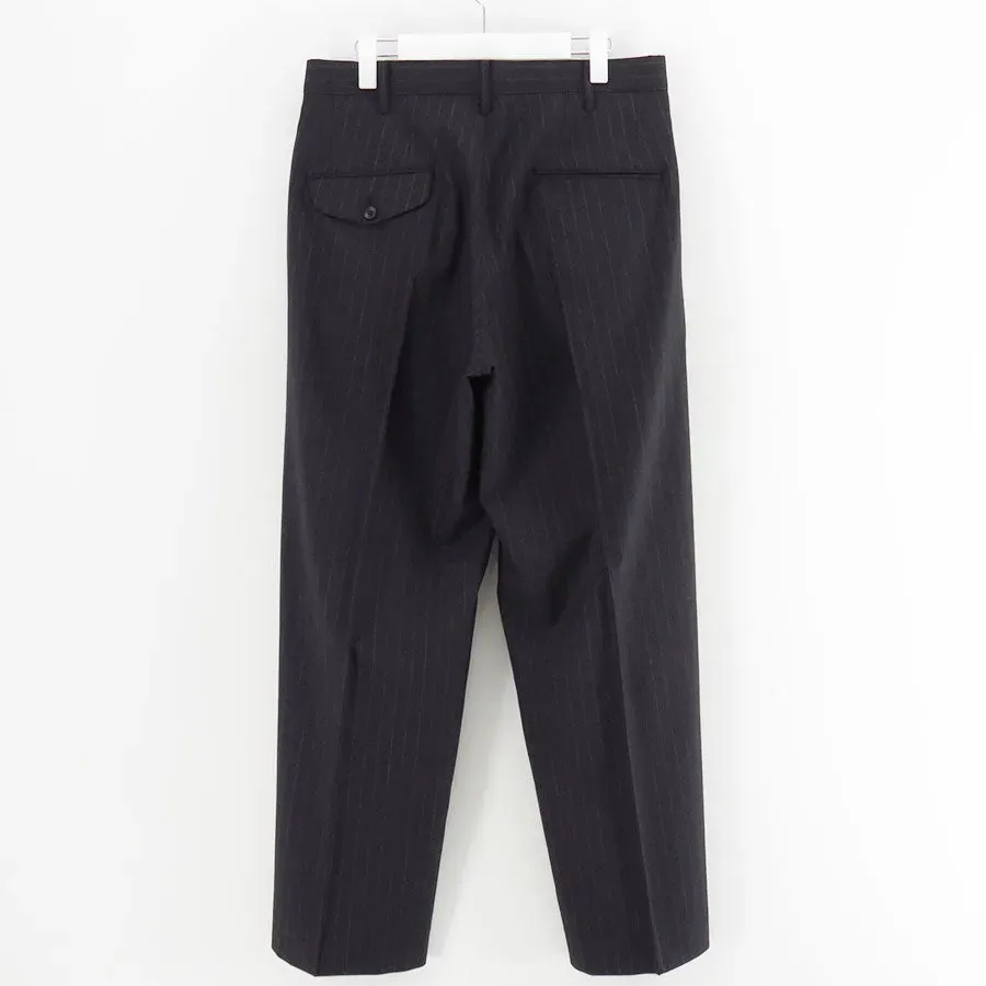 Pleated Stripe Summer Wool Pants
