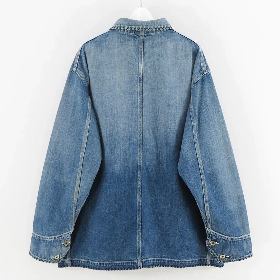 Hand-Embroidered Denim Coverall