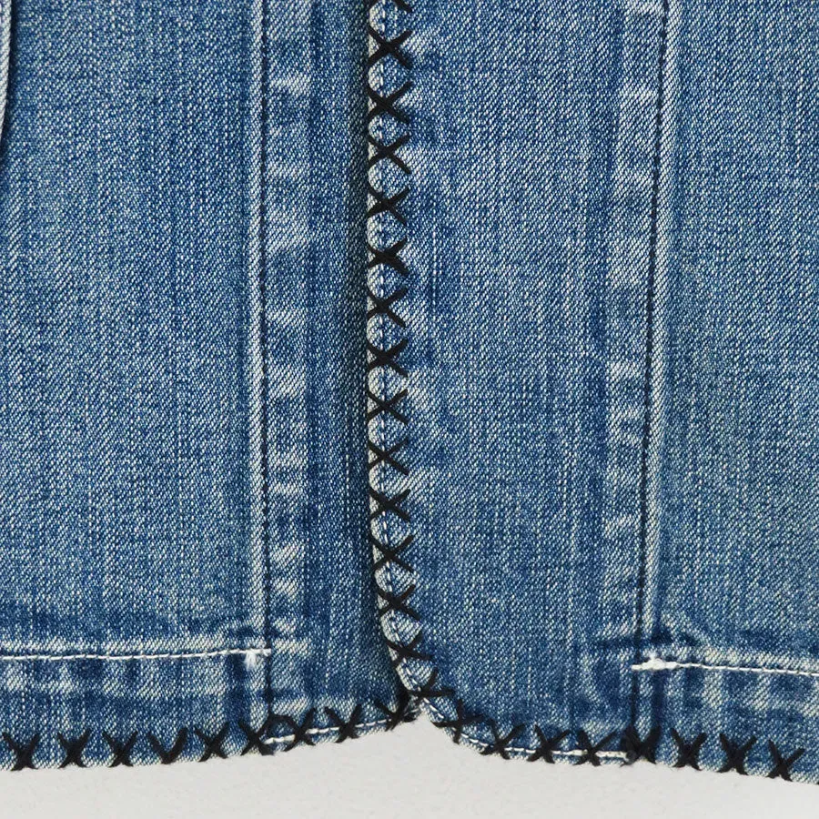 Hand-Embroidered Denim Coverall