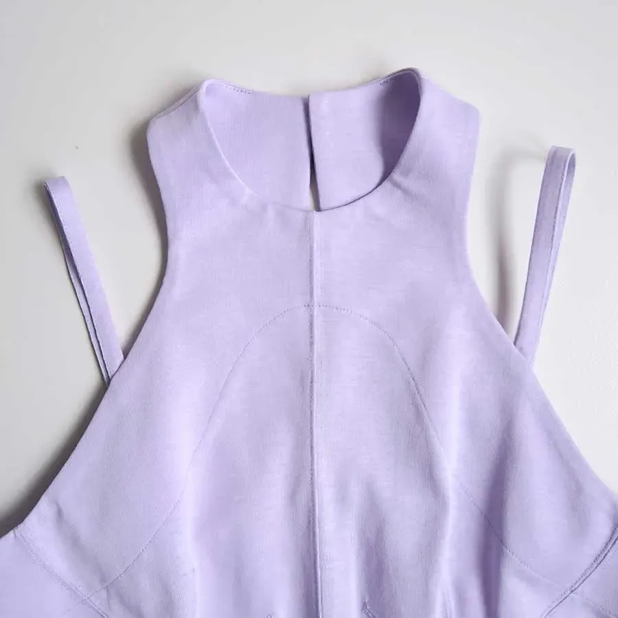 Cotton Jersey Halter Neck Dress