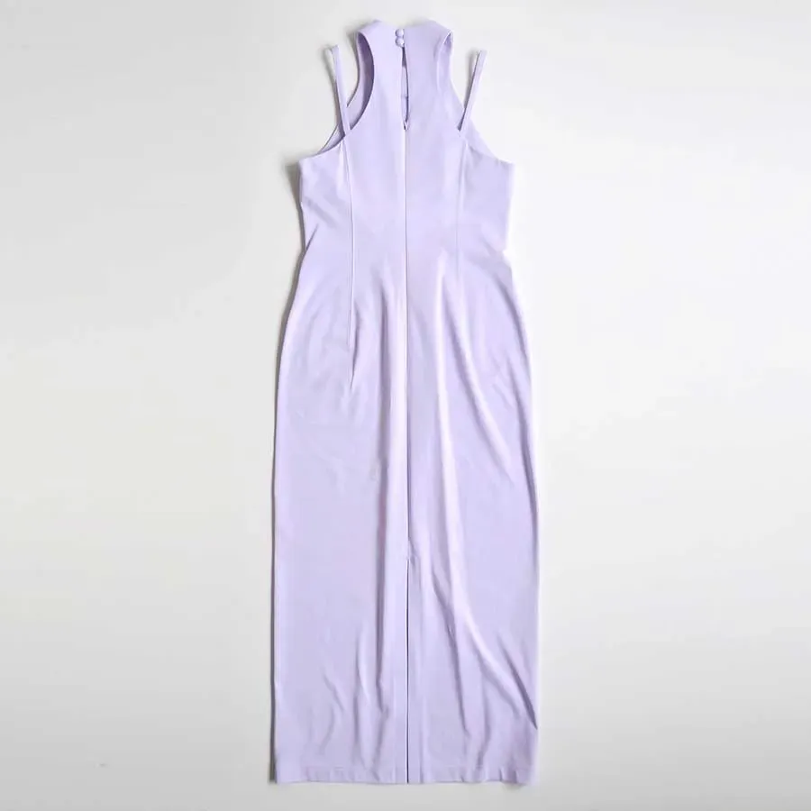 Cotton Jersey Halter Neck Dress