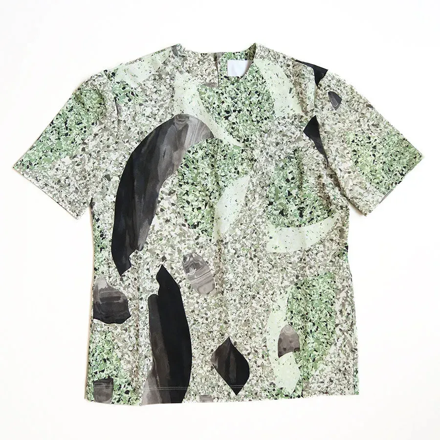 Marble Print Jersey Short Sleeve Top