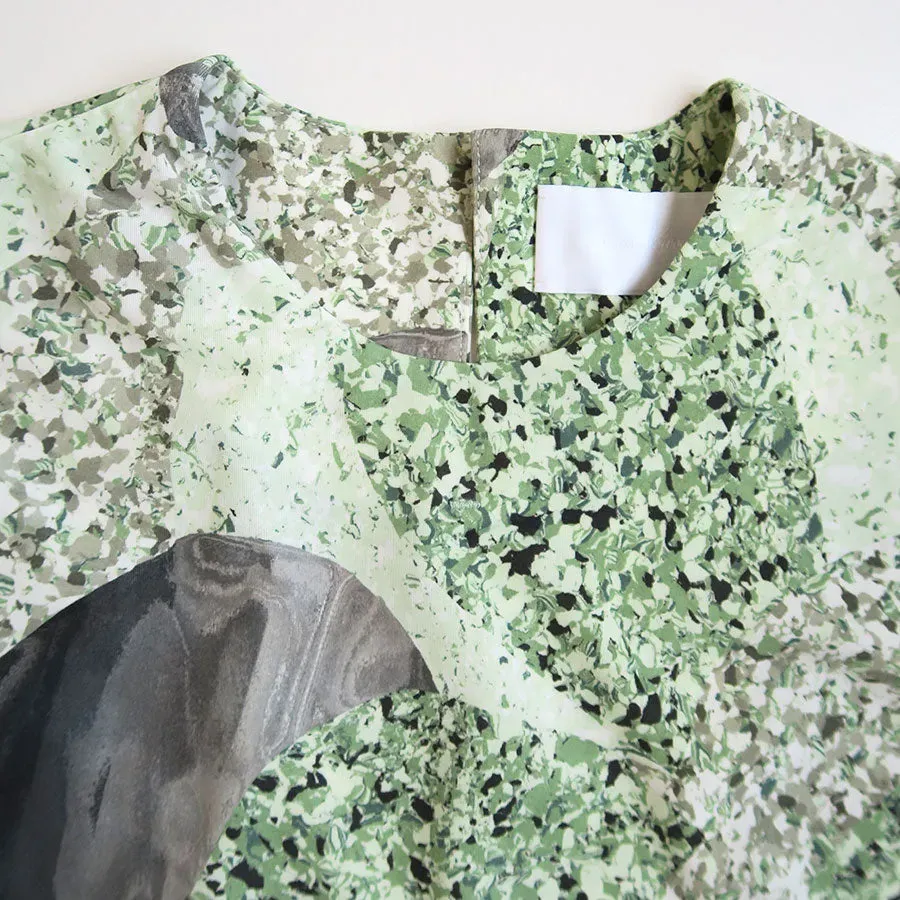 Marble Print Jersey Short Sleeve Top