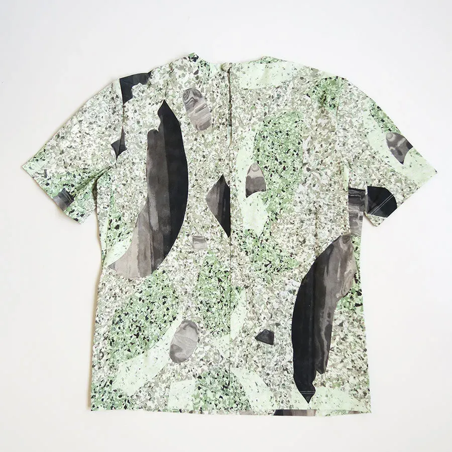 Marble Print Jersey Short Sleeve Top