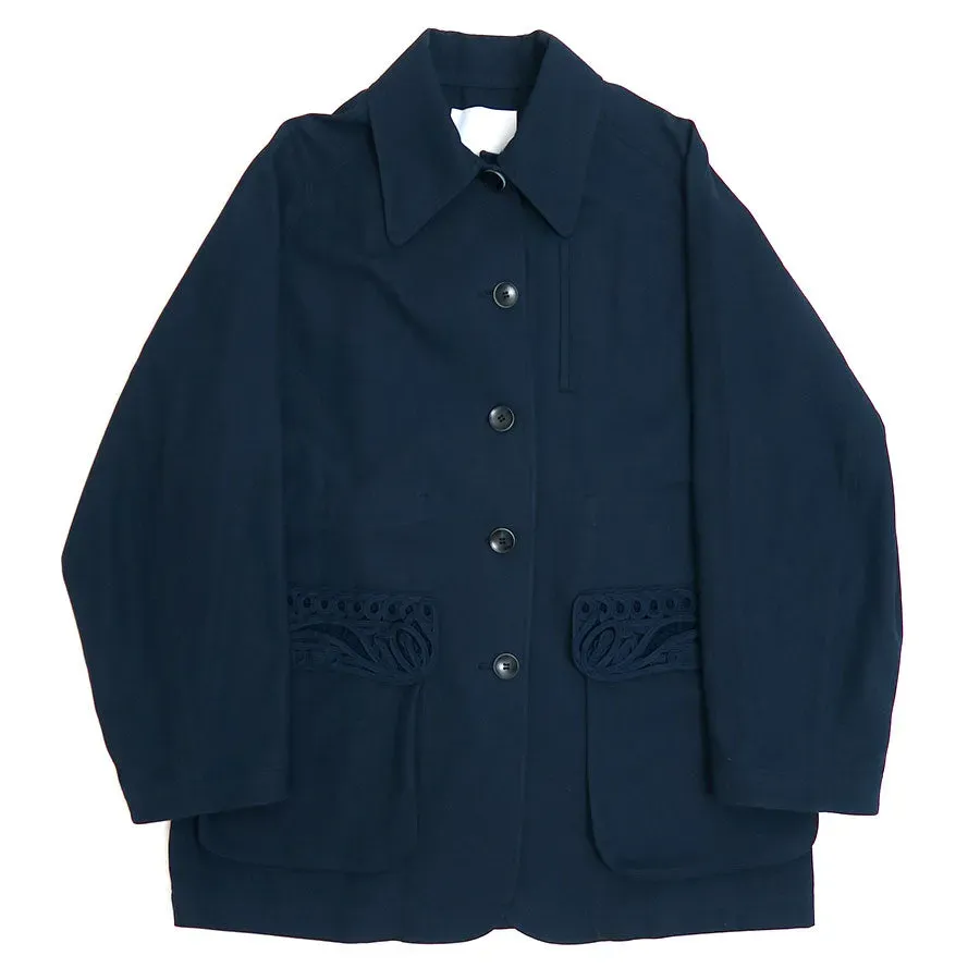 Cording Embroidery Detailed Middle Length Jacket