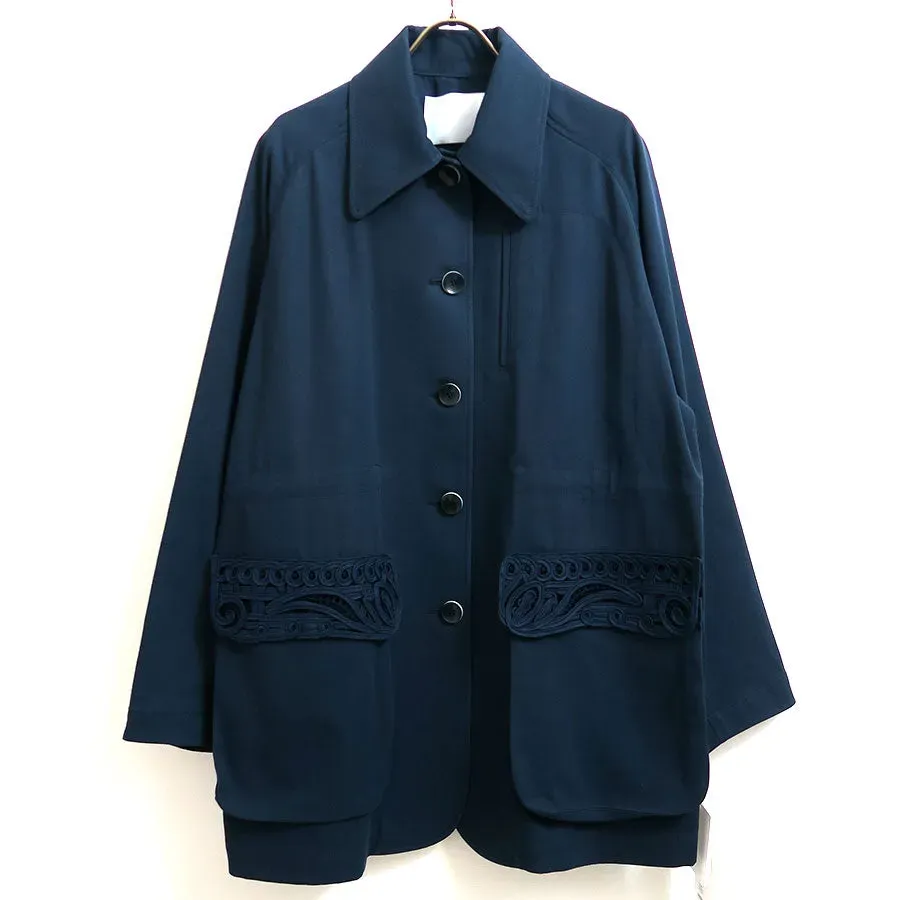 Cording Embroidery Detailed Middle Length Jacket