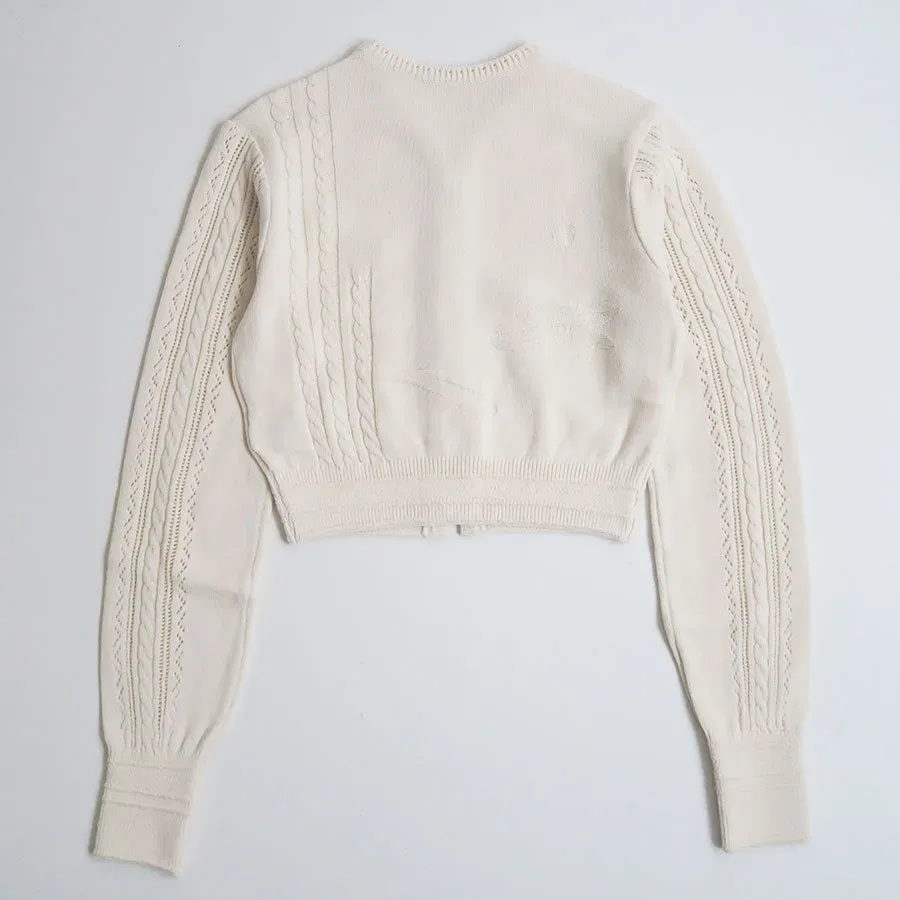 3D Floral Motif Knit Cardigan