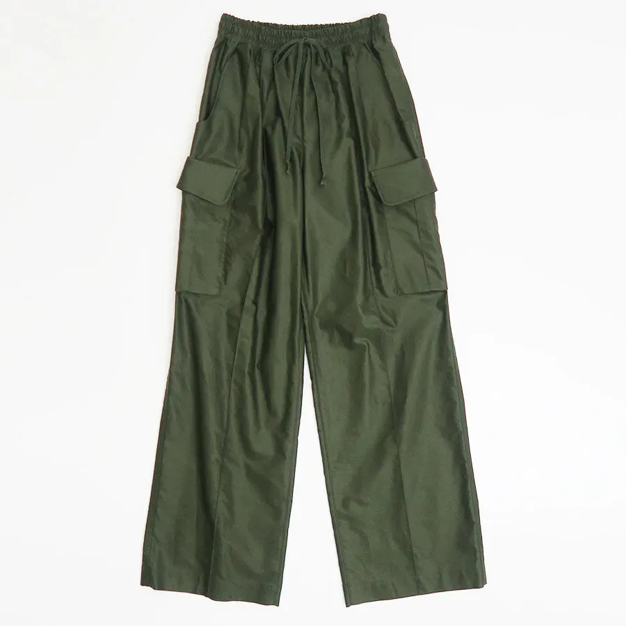 Cotton High Waisted Cargo Trousers