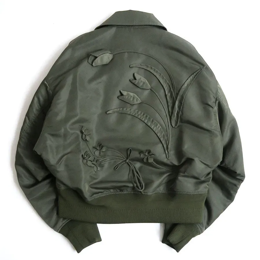Nylon Twill 3D Embroidery Flight Jacket