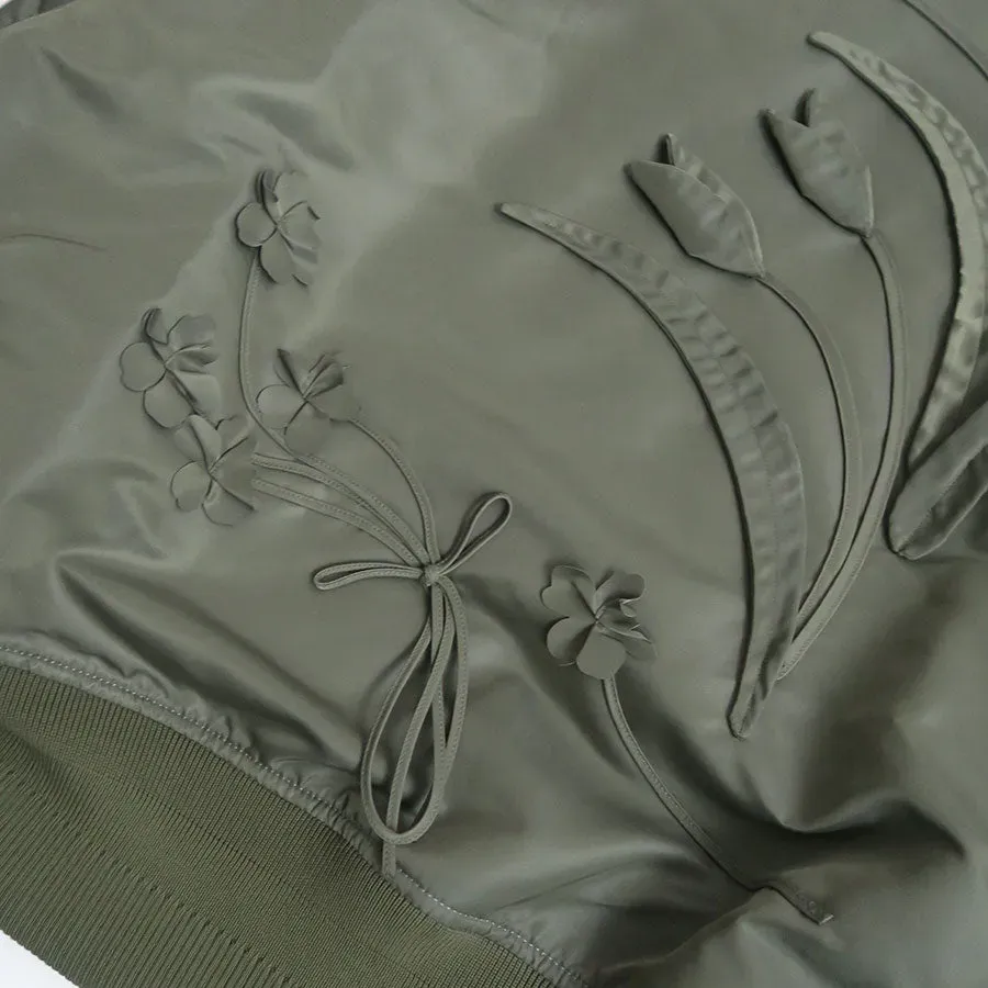 Nylon Twill 3D Embroidery Flight Jacket
