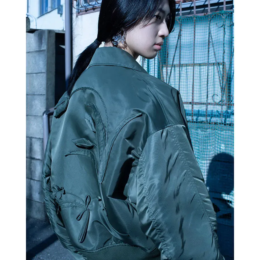 Nylon Twill 3D Embroidery Flight Jacket