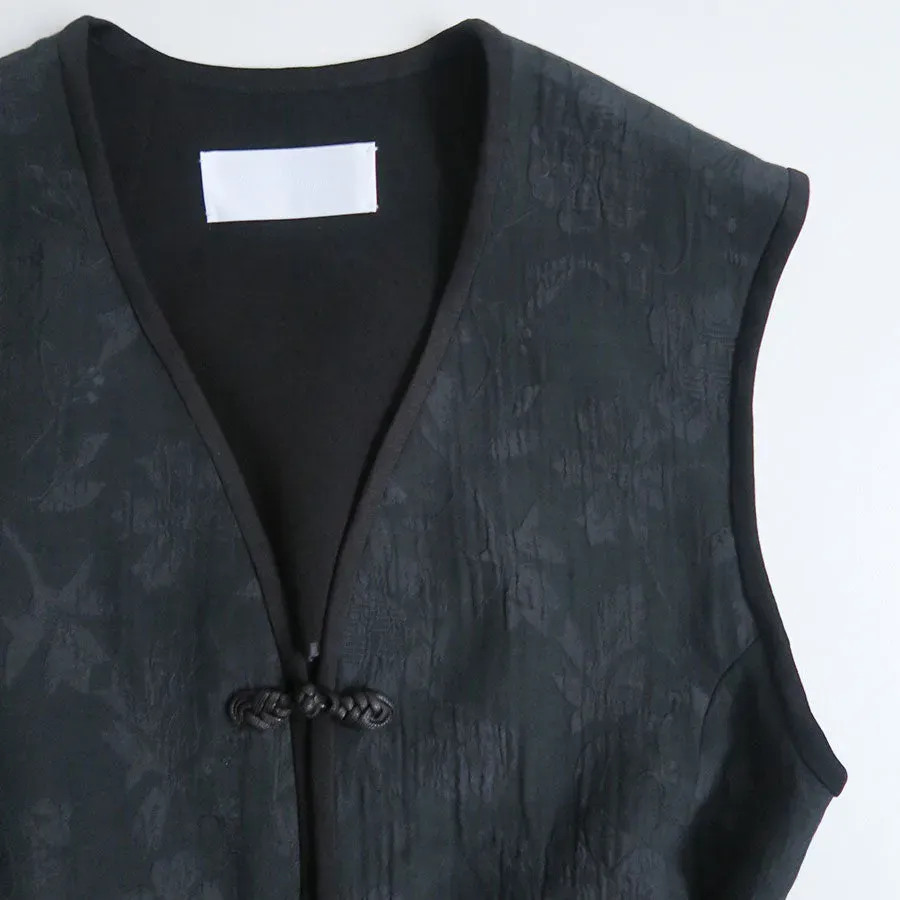 Raised Jacquard Frog Button Vest