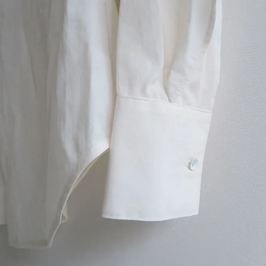 Off Shoulder Silky Poplin Shirt