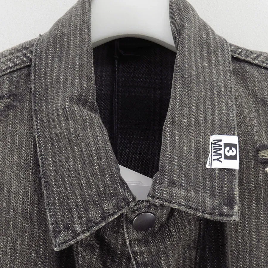 Check Shirt Layered Denim Jacket