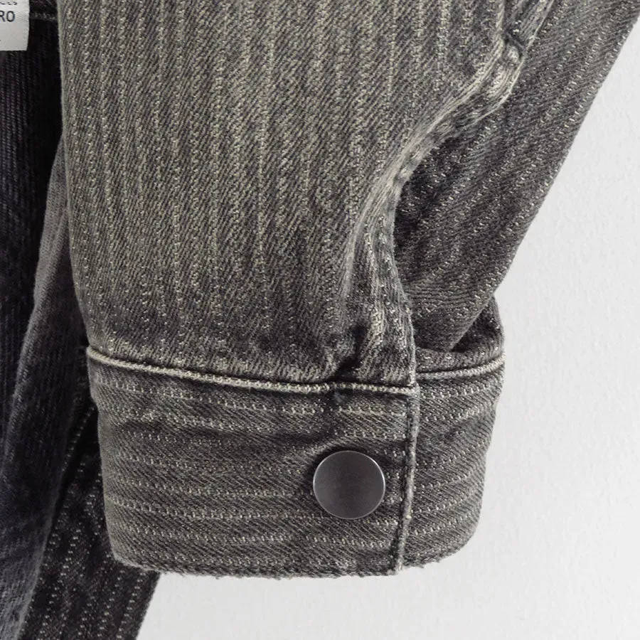 Check Shirt Layered Denim Jacket
