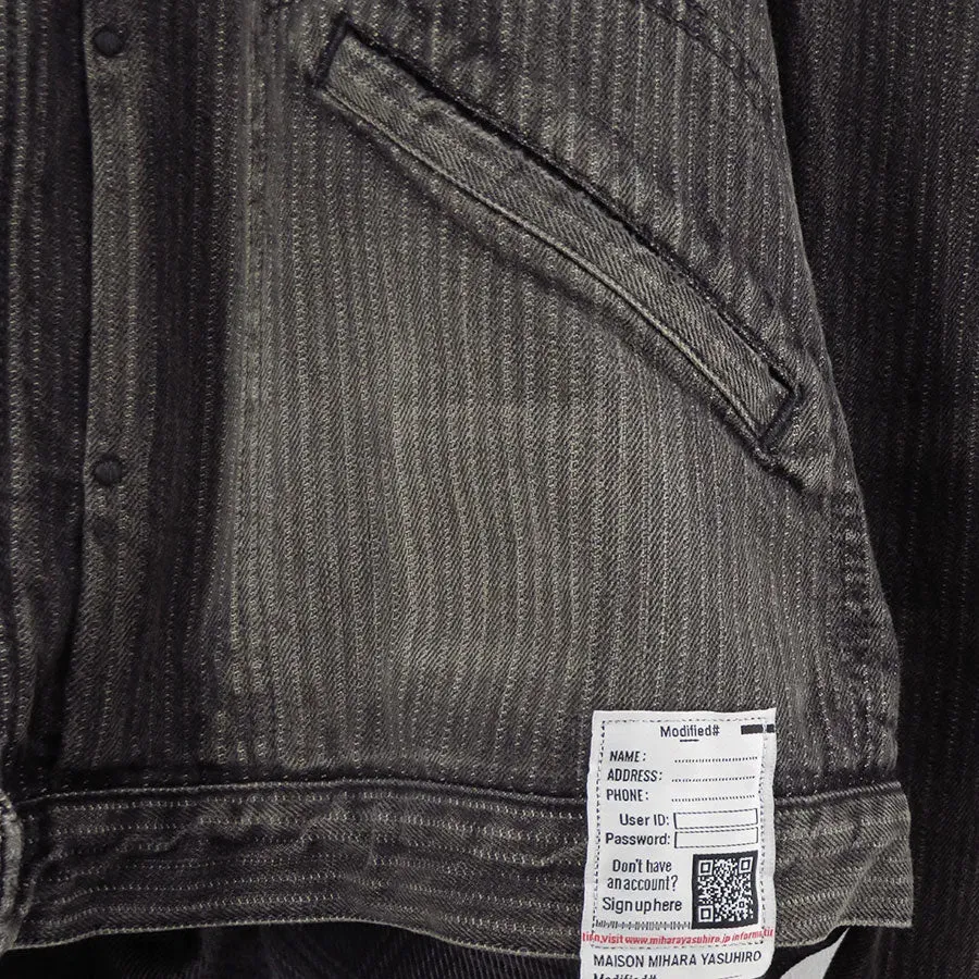 Check Shirt Layered Denim Jacket