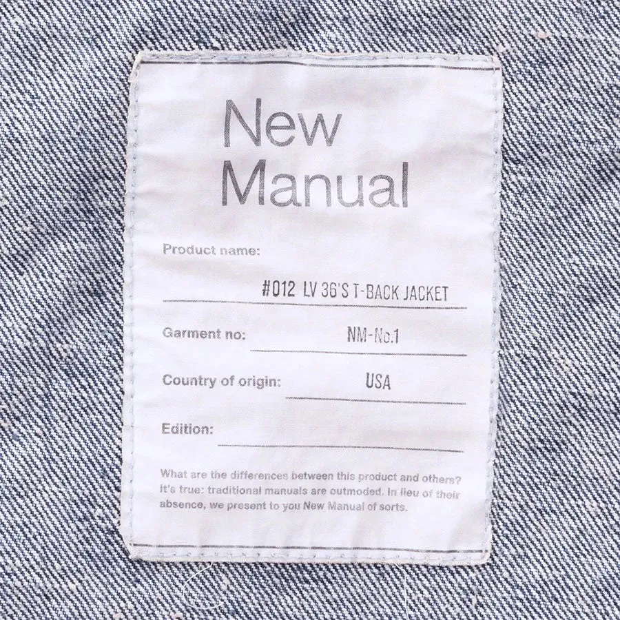 #012 Lv 36’S T-Back Jacket One-Washed