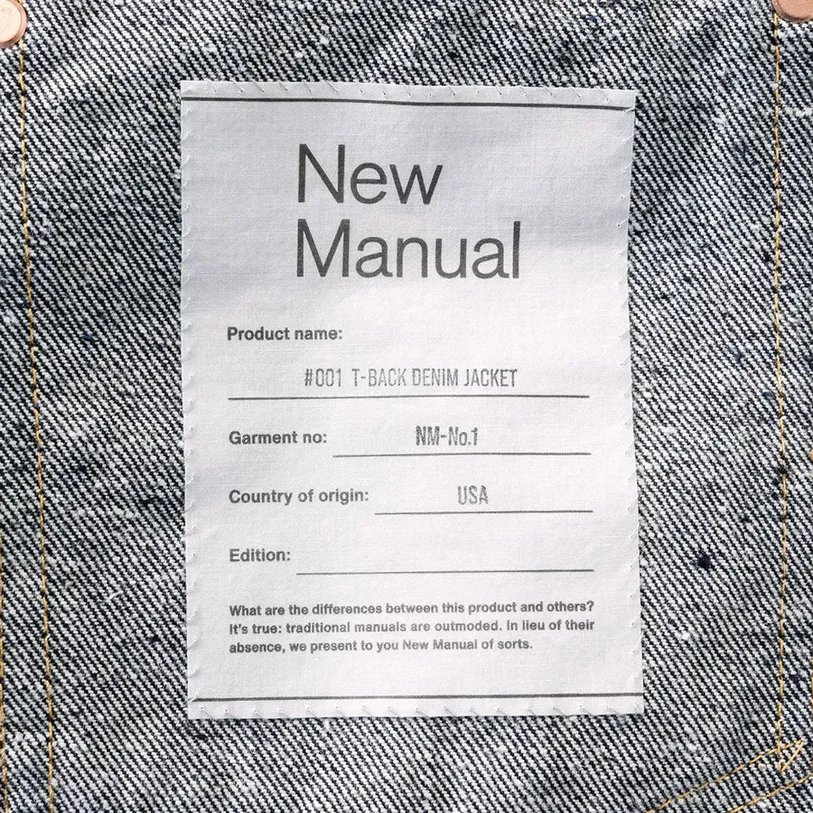 #001 T-Back Denim Jacket One-Washed