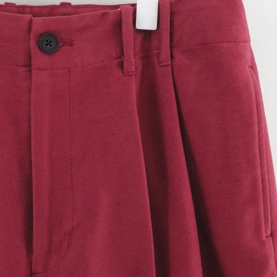 2-Tuck Wide Tapered Trousers