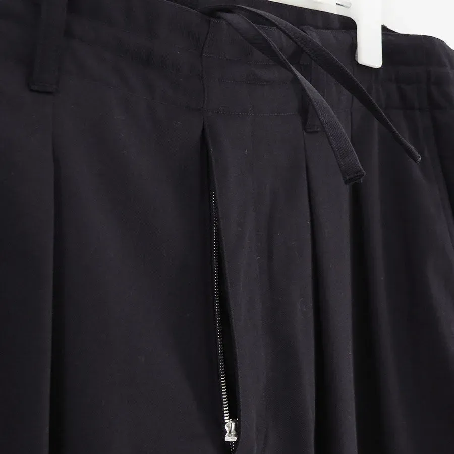 2-Tuck Draw Cord Wide Trousers
