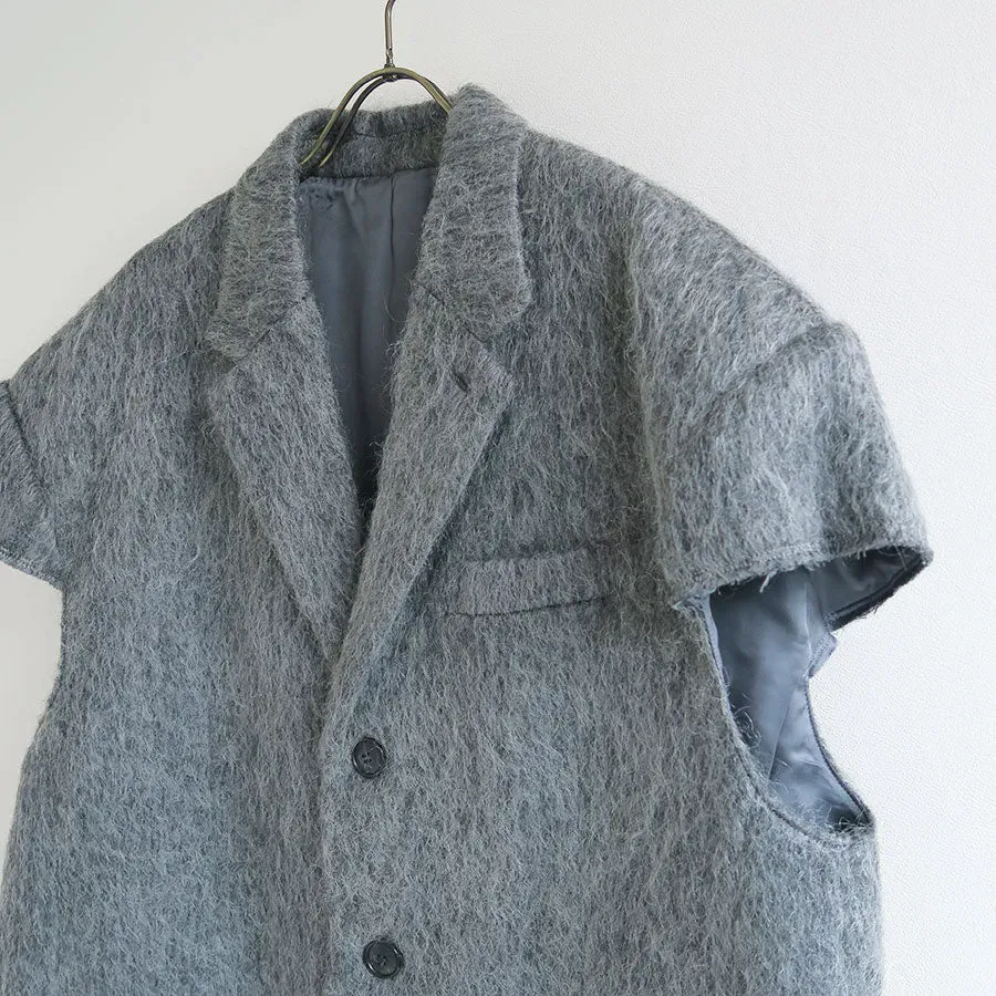 Mohair Shaggy Cropped Chesterfield Vest