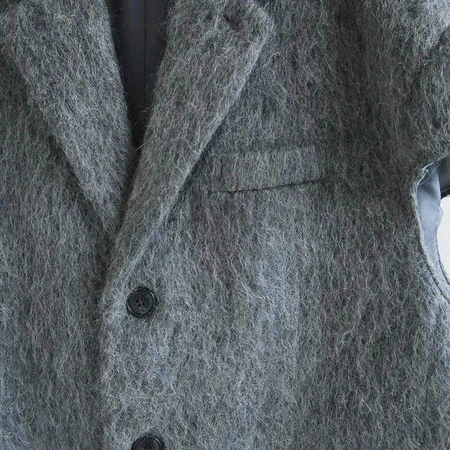 Mohair Shaggy Cropped Chesterfield Vest
