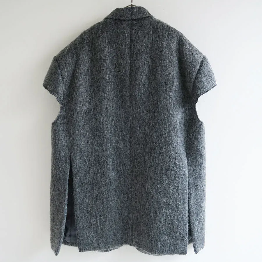 Mohair Shaggy Cropped Chesterfield Vest