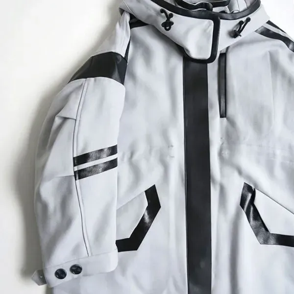 Shadow Patched Wool Hooded Coat