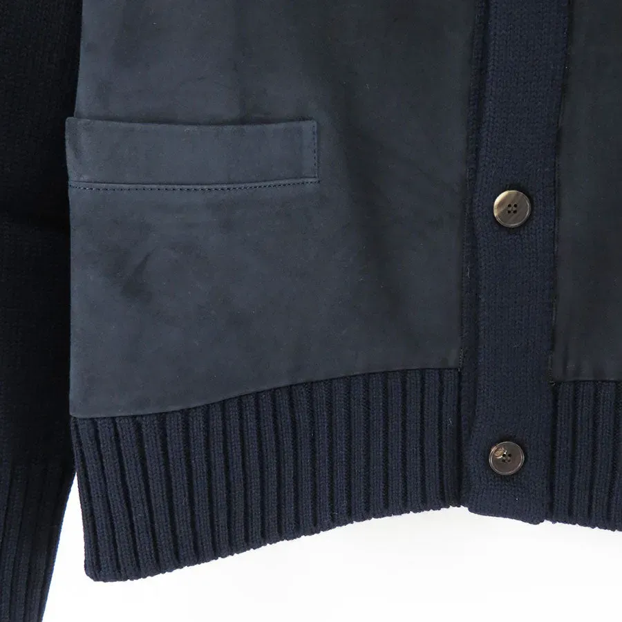 Cashmere Suede Combination Cardigan