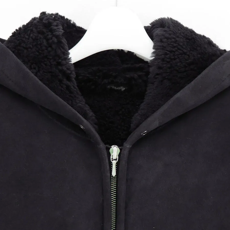 Mouton Zip Leather Hoodie