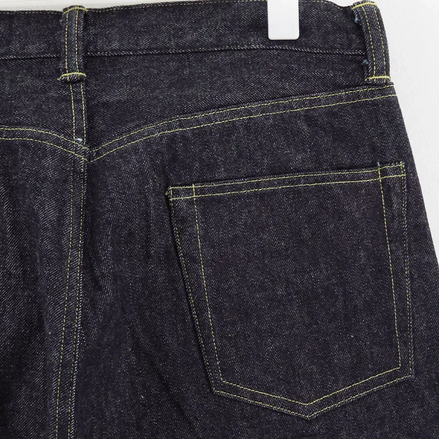 Washed Denim Wide Pants