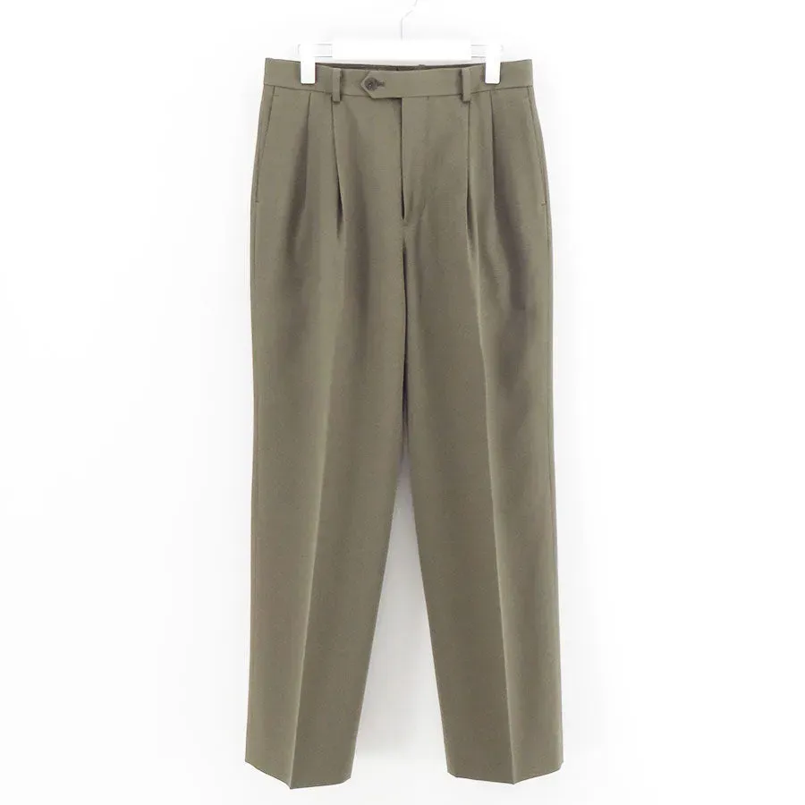 Light Wool Max Gabardine Two-Tuck Slacks