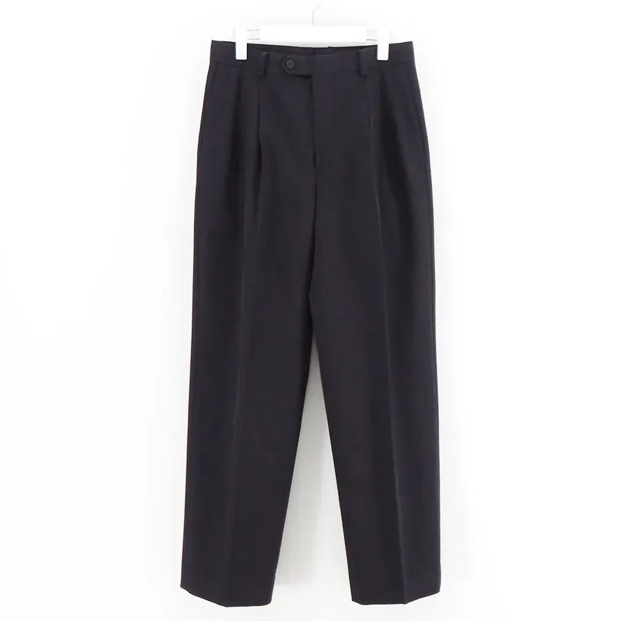 Light Wool Max Gabardine Two-Tuck Slacks