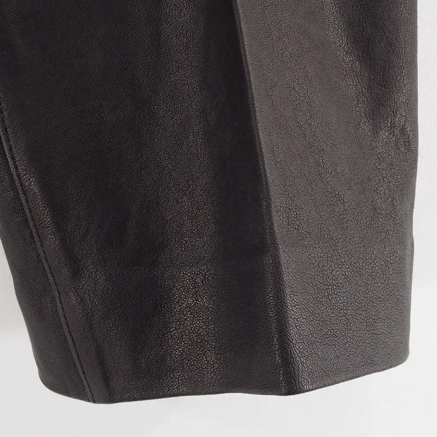 Textured Lamb Leather Pants