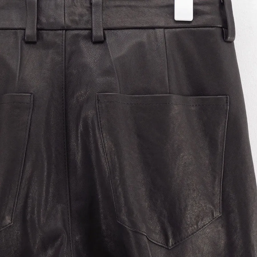 Textured Lamb Leather Pants