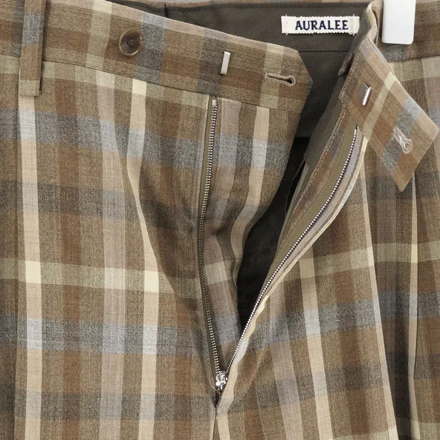 Super Fine Tropical Wool Check Two-Tuck Slacks