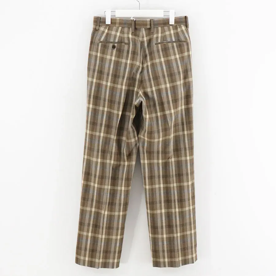 Super Fine Tropical Wool Check Two-Tuck Slacks