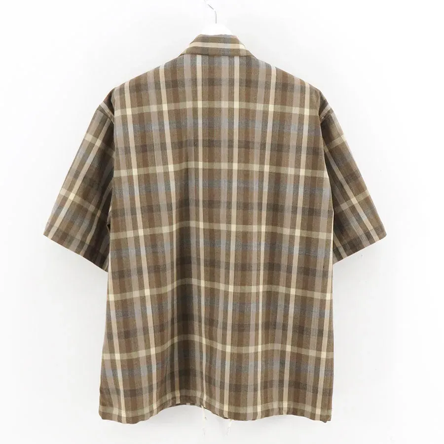 Super Fine Tropical Wool Check Half-Sleeved Shirt