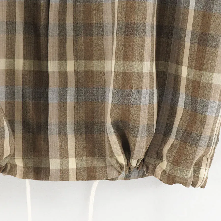 Super Fine Tropical Wool Check Half-Sleeved Shirt