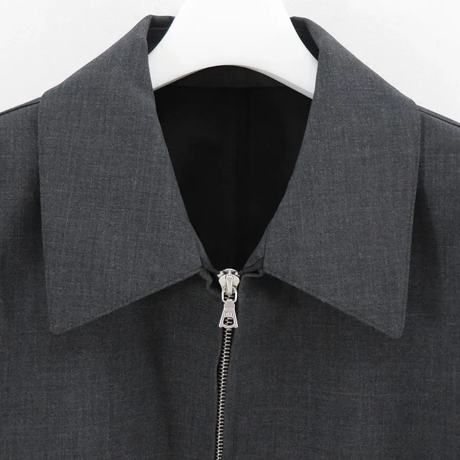 Bonded Tropical Wool Zip Blouson