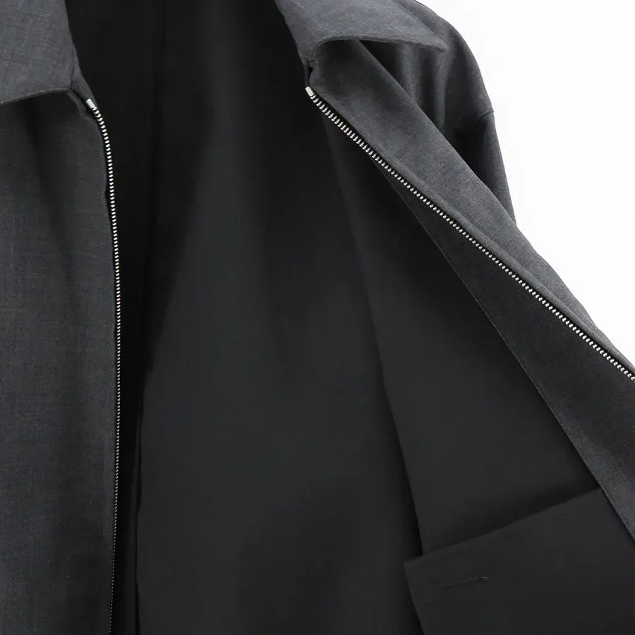 Bonded Tropical Wool Zip Blouson