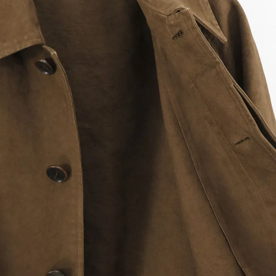 Garment-Dyed Organic Cotton Heavy Twill Short Coat