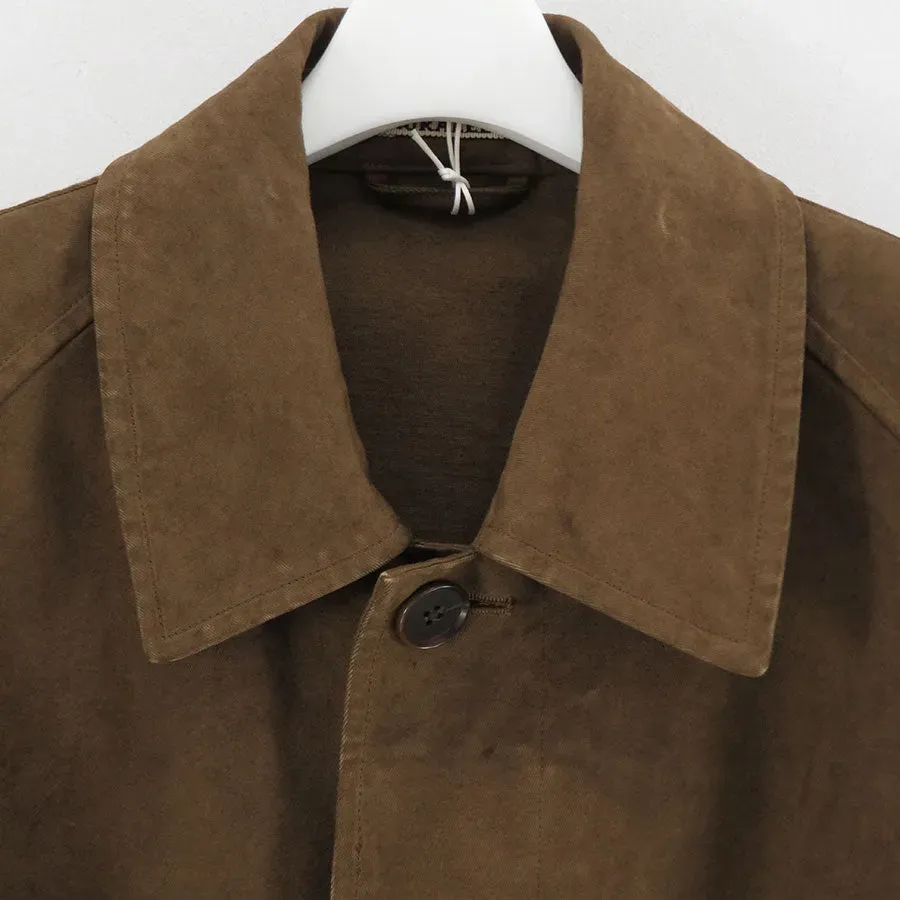 Garment-Dyed Organic Cotton Heavy Twill Short Coat