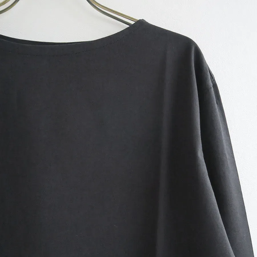 High Gauge Cotton Jersey Boat Neck L/S Tee