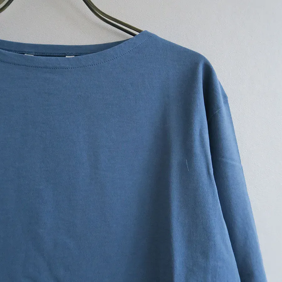 High Gauge Cotton Jersey Boat Neck L/S Tee