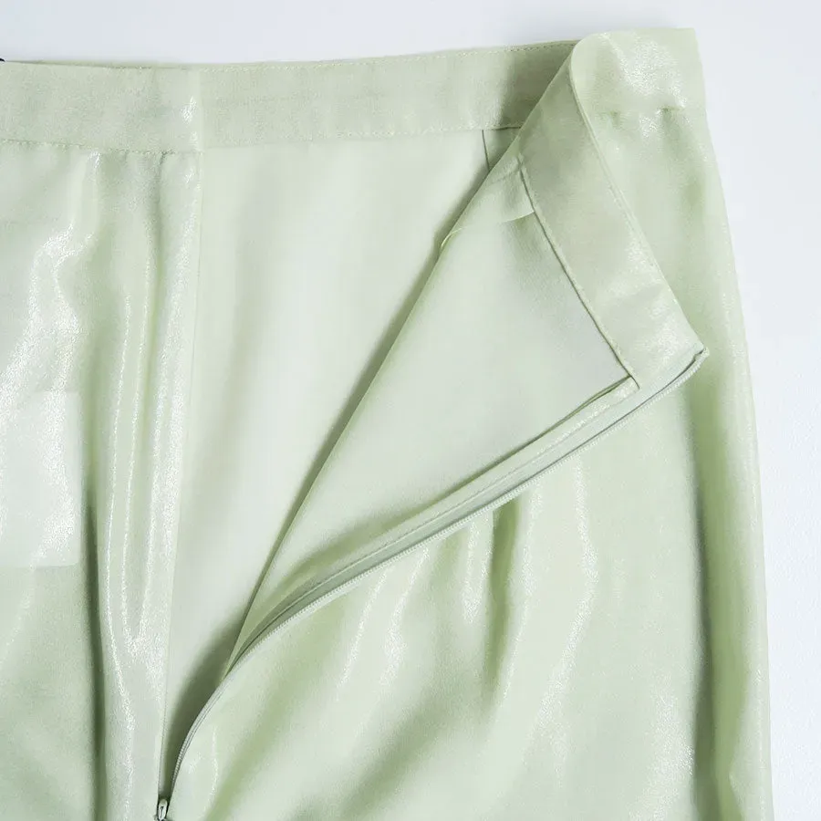 Foil Printed Silk Lawn Skirt