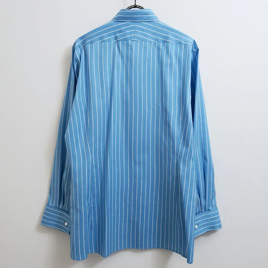 Cotton Silk Stripe Double-Cuff Shirt