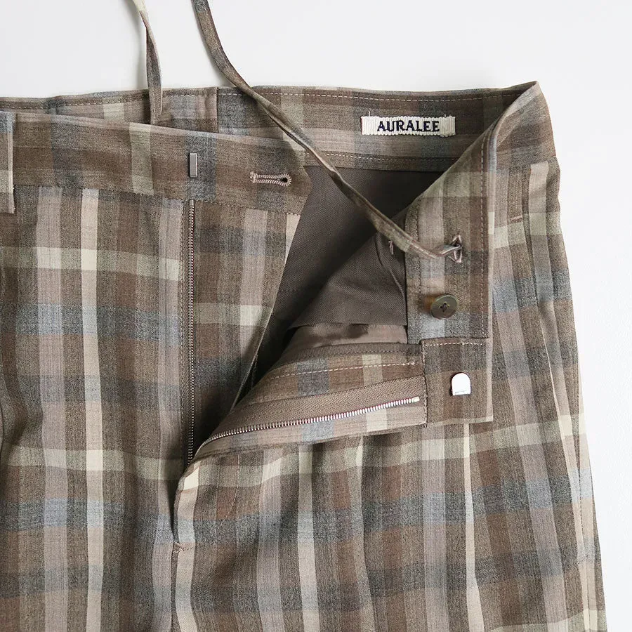 Super Fine Tropical Wool Check Two-Tuck Slacks